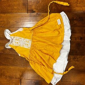 Yellow and White Kids Casual Dress